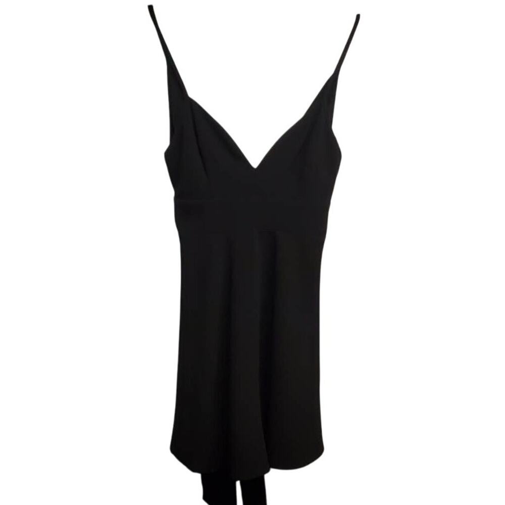 Lovely Day Black Spaghetti Straps Wide Band Waist Tunic Dress Small